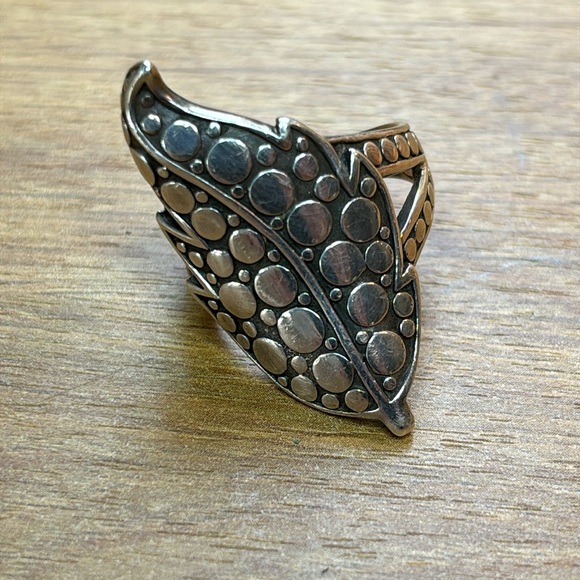 John Hardy Ayu Dot Silver Leaf Ring Size 8 - Picture 4 of 4